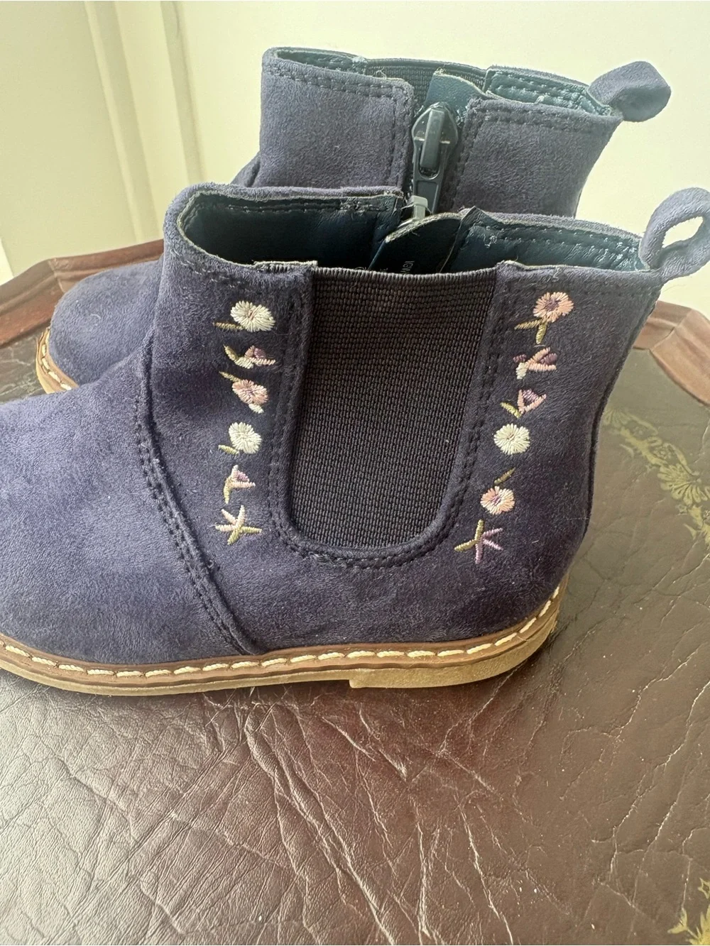Wonder Nation Toddler Blue Faux Suede Booties Size 6